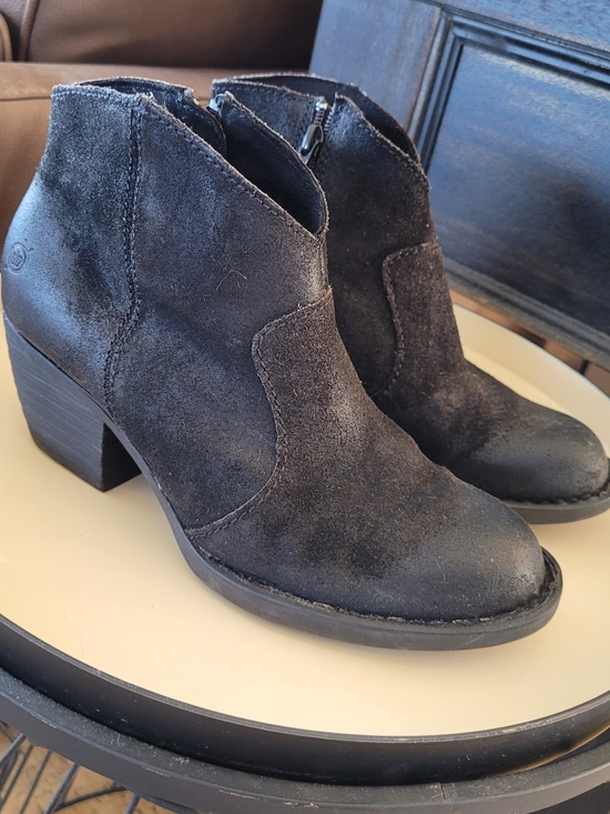 Born Shoes - Born Michael Black Distressed Suede Booties